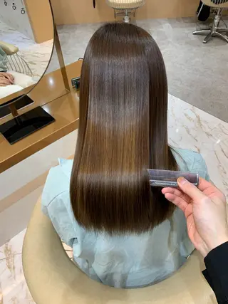 ミディアム カラー パーマ ✨美髪矯正×髪質改善 🍎カイト🍎渋谷のヘアスタイル