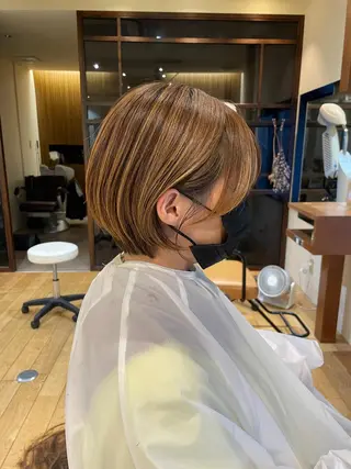 ショート 🍋透け感カラー🍃 オリーブ🍐Kahoのヘアスタイル