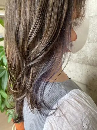 セミロング カラー 北島 遥香🫧インナ ー /ベージュカラーのヘアスタイル