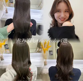 ロング ベージュカラー🤎 酸性縮毛矯正のヘアスタイル