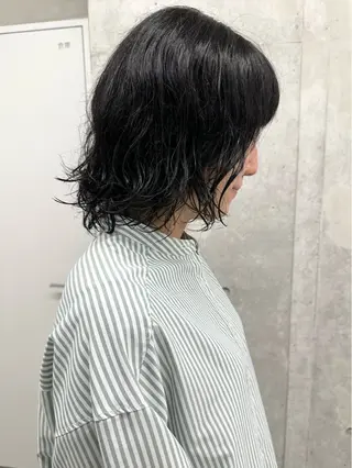 ミディアム パーマ ボブ/ゆるふわ ボブパーマ/とういのヘアスタイル