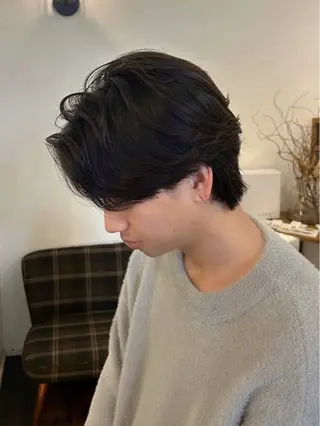 ショート パーマ メンズ 水谷 優華のヘアスタイル