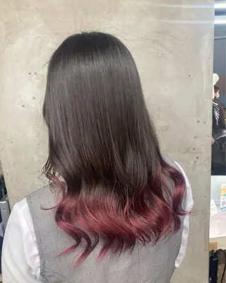 セミロング カラー ブリーチ&似合せボブ 田中寛十のヘアスタイル