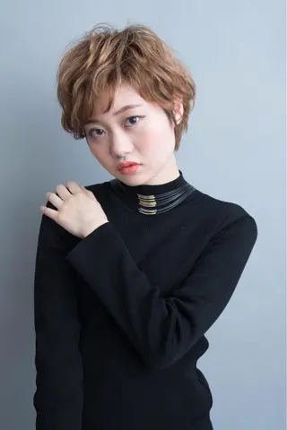 ショート カラー パーマ ヘアアレンジ メンズ キッズ ネイル マツエク・マツパ EnBlesS西宮 マンツーマン神道有基のヘアスタイル