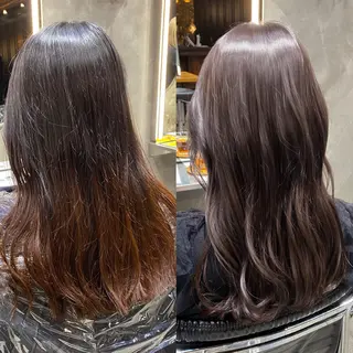 セミロング カラー 透明感カラー🌿 グレージュ🐺陽介のヘアスタイル