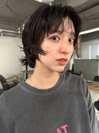 ショート パーマ 森貴裕/ベージュ/ パーマ/オリーブのヘアスタイル