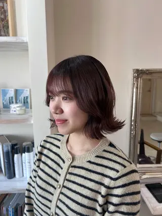 ミディアム カラー 🫧透明感ボブ/ ハイトーン.nanoのヘアスタイル