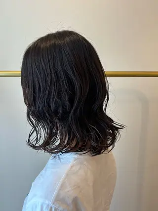 ミディアム パーマ シンバヒナノ/パーマ レイヤー/髪質改善のヘアスタイル