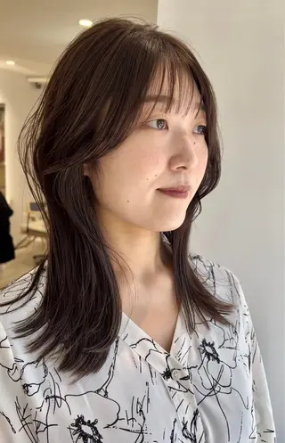 セミロング 山崎結菜 髪質改善💎のヘアスタイル