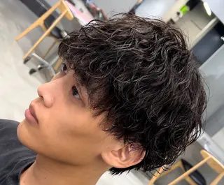 ミディアム パーマ ヘアアレンジ メンズ fifth 石川 凪のヘアスタイル