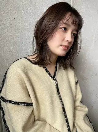ミディアム カラー 🌿透明感カラー 松本麻里奈🌼のヘアスタイル