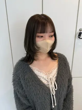 ミディアム カラー neneka レイヤー／パーマのヘアスタイル