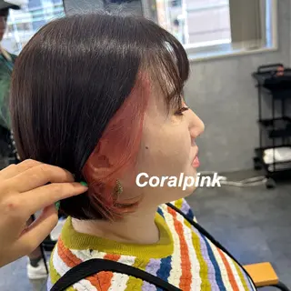 ショート カラー プルエクステ/インナ ーカラー🦊はるなのヘアスタイル