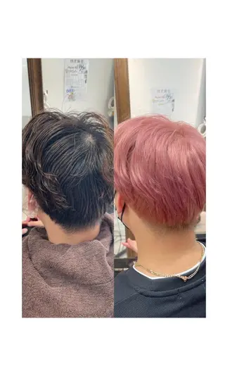 ショート カラー メンズ ピンクカラー🎀/ ミルクティー🍼花音のヘアスタイル