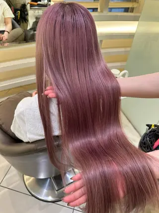ロング カラー タイトボブ個性派カラ ーAKANEのヘアスタイル