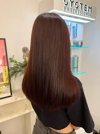 セミロング カラー 赤み消しカラー 🩵かりんのヘアスタイル