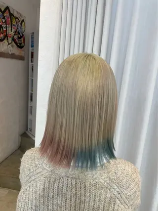 ミディアム カラー 安井まゆ _Box mico.のヘアスタイル