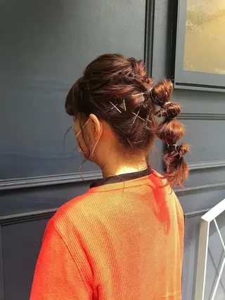 セミロング ヘアアレンジ 抜け感ボブ×パーマ |kazaneのヘアスタイル