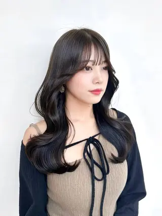 セミロング カラー 🇰🇷韓国風くびれ ヘア🇰🇷中村優大のヘアスタイル