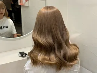 ミディアム カラー パーマ ヘアアレンジ メンズ キッズ 🤍韓国風レイヤー/ 艶髪🤍鳥越美羽のヘアスタイル