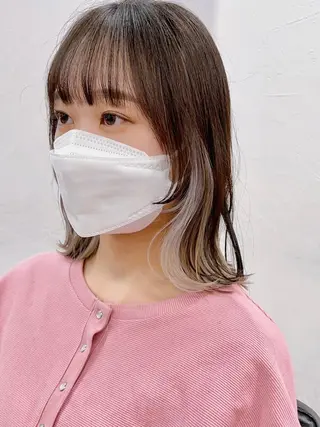 ミディアム カラー ブリーチダブルカラー 【koide】のヘアスタイル