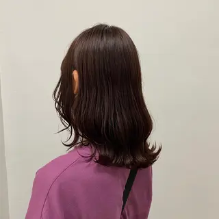 セミロング カラー パーマ ヘアアレンジ 韓国風ベージュ🤎 赤みなし🌿横浜🤎のヘアスタイル