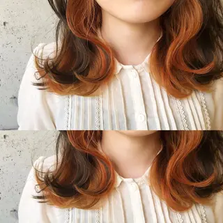 ミディアム カラー 小島 侑衣のヘアスタイル