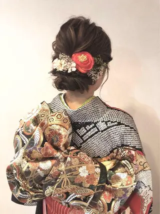 セミロング ヘアアレンジ 平川 友希子のヘアスタイル