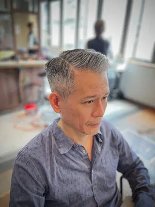 メンズ イケオジヘア海外ヘア カットモデル募集のヘアスタイル