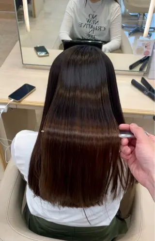 ロング シャドウパーマ／骨格 矯正カット　トモキのヘアスタイル