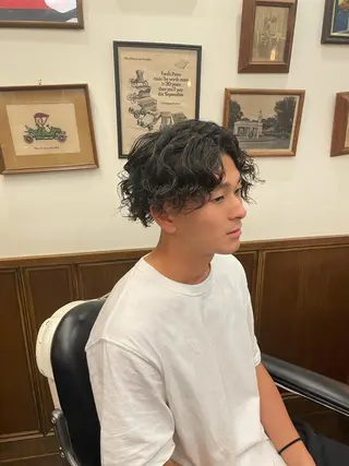 ロング カラー パーマ メンズ カット指名No1漆原 聡のヘアスタイル