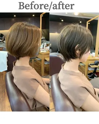 ショート 縮毛矯正/ショート/ レイヤー/畑中正敏のヘアスタイル