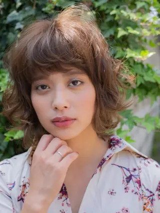 ミディアム パーマ 福島 浩司のヘアスタイル