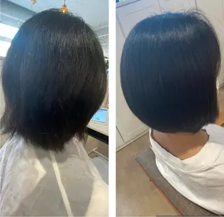 ミディアム パーマ 饒平名 知也のヘアスタイル