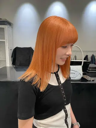 セミロング カラー パーマ ヘアアレンジ メンズ キッズ ネイル マツエク・マツパ アイブロウ 艶ハイトーン/ヘア アレンジAYAKAのヘアスタイル