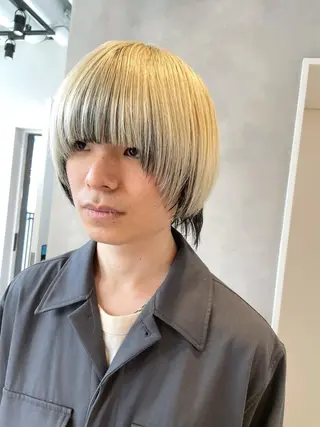 ショート カラー メンズ ハイトーン×レイヤー ／遠藤将太のヘアスタイル