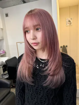 ロング カラー 縮毛矯正 髪質改善寺坂雄飛💐のヘアスタイル