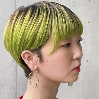 ショート カラー 髪質改善カラー💎 オオネヨシナリのヘアスタイル