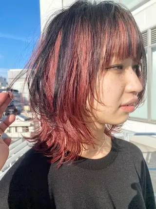 ミディアム ケイジ✨透明感 /艶カラー✨のヘアスタイル