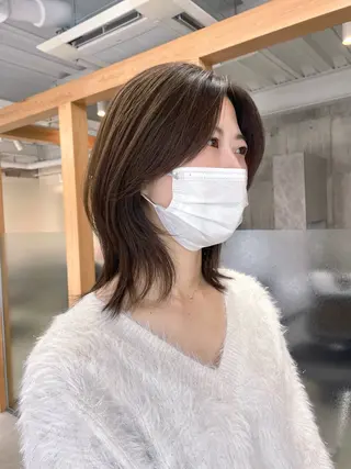 ミディアム カラー 錦 茉李 @lm.mari03のヘアスタイル