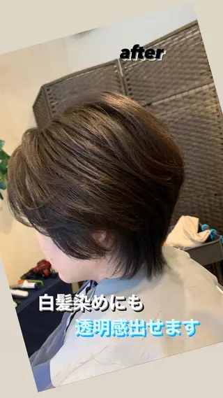 ショート カラー 透明感カラー/ブリー チ無し/瀧田恭平のヘアスタイル