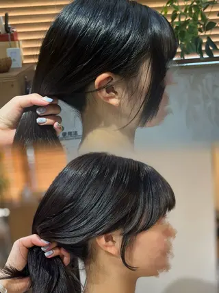ミディアム 塩川ももこ/ 自然な縮毛矯正のヘアスタイル