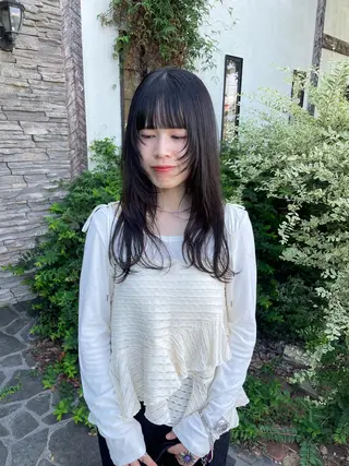 ロング ボブ/顔周りレイヤー 🎀momoka🎀のヘアスタイル