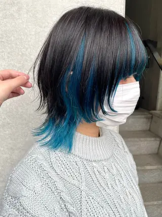 ミディアム 推しカラー オタク美容師 山本のヘアスタイル