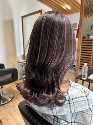 セミロング カラー 関口 友行のヘアスタイル