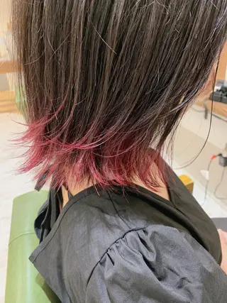ミディアム カラー rinrin 天文館のヘアスタイル