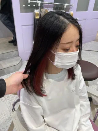 セミロング Cielro/ダブル カラー/西田咲希のヘアスタイル
