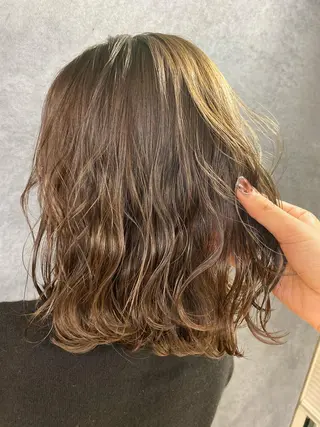 セミロング カラー ヘアアレンジ メンズ キッズ ネイル マツエク・マツパ 透明感カラー🤎 ゆりのヘアスタイル