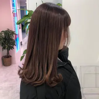 セミロング 透明感♡グレージュ ♡ミルクティー♡のヘアスタイル