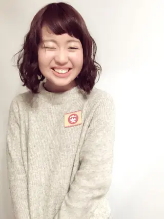 ミディアム カラー パーマ 【滝川市 美容師】 髙橋昌也のヘアスタイル